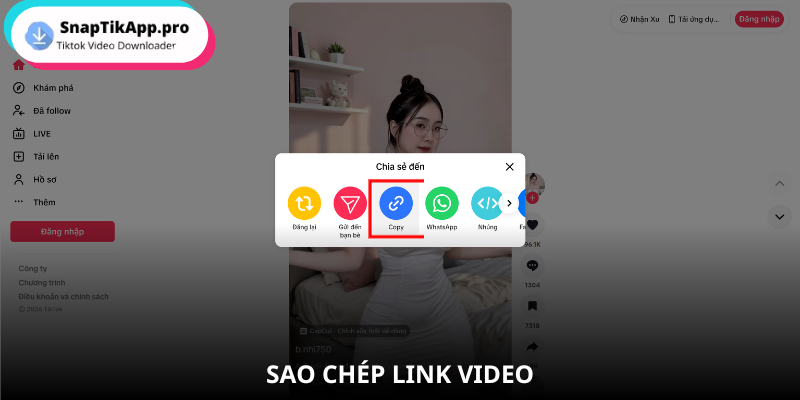 Menyalin link TikTok