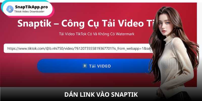 Menempel link di SnapTik